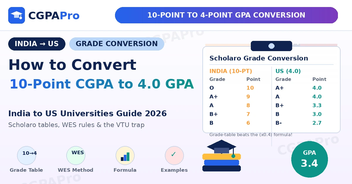 Read more about the article 10-Point CGPA to 4.0 GPA: India’s Conversion Guide 2026