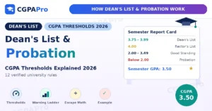 Read more about the article Dean’s List CGPA Requirements & Probation Rules 2026