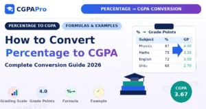 Read more about the article How to Convert Percentage to CGPA in 2026: Formulas & Examples