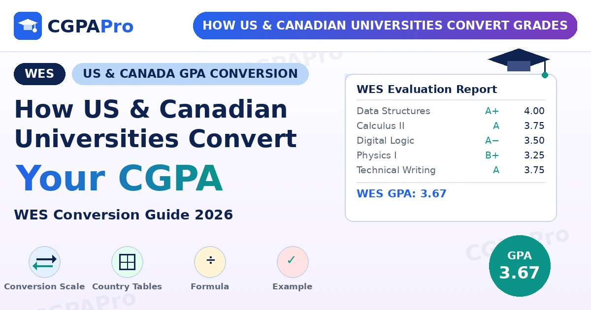 Read more about the article WES CGPA Conversion 2026: US & Canada University GPA Guide