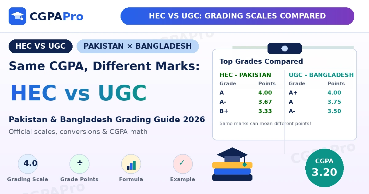 Read more about the article HEC vs UGC Grading Scales 2026: Pakistan vs Bangladesh CGPA